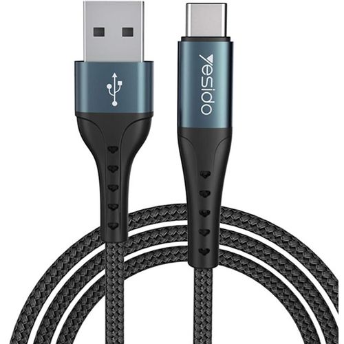 Yesido - podatkovni kabel (CA-62) - USB na Type-C, 3A, 1,2 m - crni slika 1