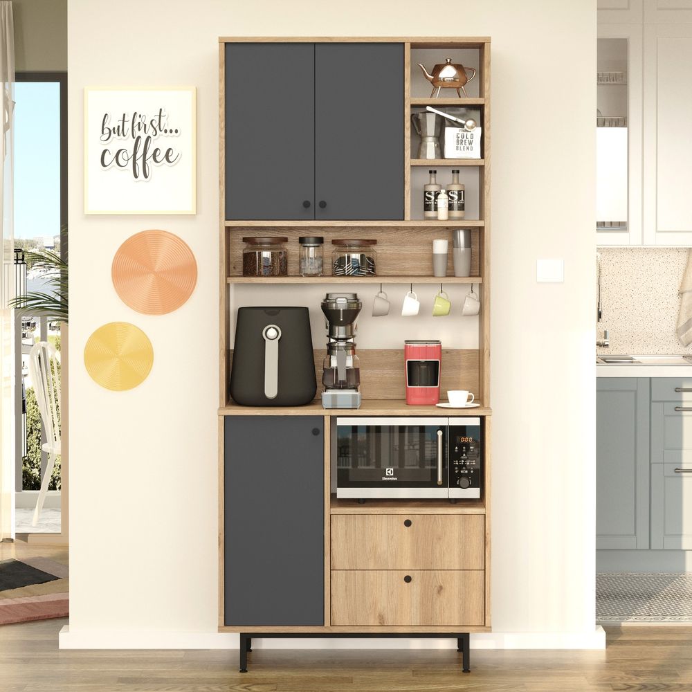 Višenamjenski ormar RE6-SA Oak Anthracite slika 1