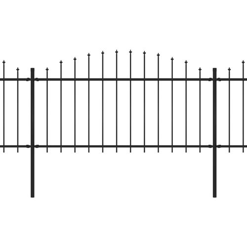 Vrtna ograda s ukrasnim kopljima (1,25-1,5) x 11,9 m čelična crna slika 2