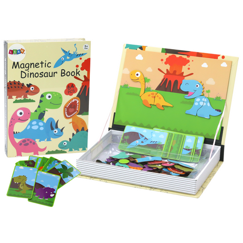 Magnetna knjiga slagalica - Dinosauri Puzzle kartice - 64 dijela slika 1