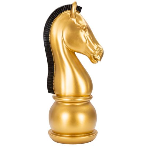 Mauro Ferretti Dekoracija GOLD AND BLACK HORSE cm Ø 18,5X50 slika 1