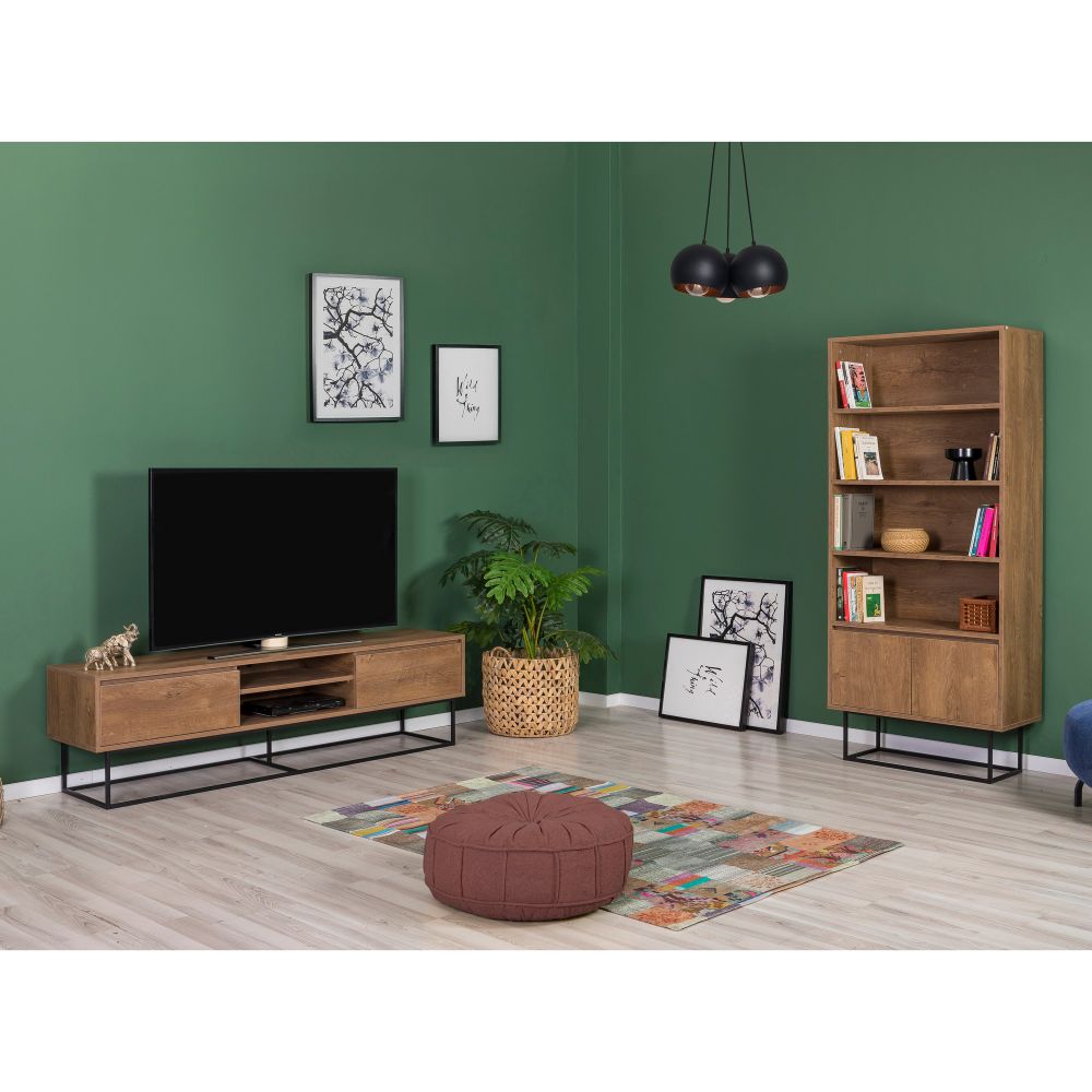 Set namještaja za dnevnu sobu Laxus - 27 boja: Orah, Crna slika 1