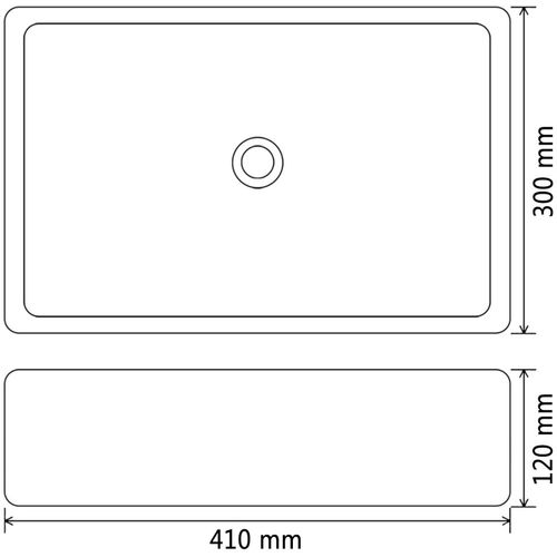 Keramički kvadratni umivaonik 41 x 30 x 12 cm crni slika 11