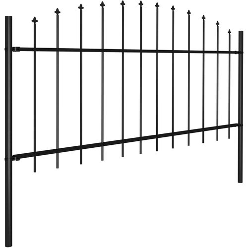 Vrtna ograda s ukrasnim kopljima (0,5-0,75) x 10,2 m čelična crna slika 3