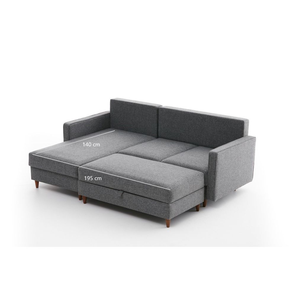 Eva Left - Grey Ugao Sofa u Boji Sive slika 8