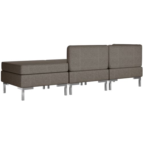 3-dijelni set sofa od tkanine smeđe-sivi slika 25