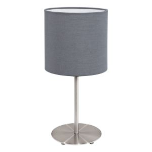 Eglo Pasteri Stolna Lampa - E27, Nikl/Mat, Siva