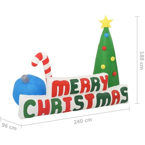 Merry Christmas LED ukrasi na napuhavanje za drvce 240 x 188 cm slika 5