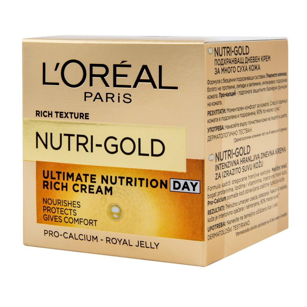 X L'Oreal Paris Nutri-Gold Ultimate Nutrition Dnevna krema za izrazito suhu kožu 50 ml slika 3