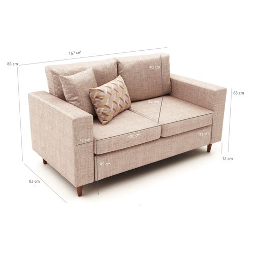 Atelier Del Sofa Dvosjed, Krem, Step - Cream slika 10