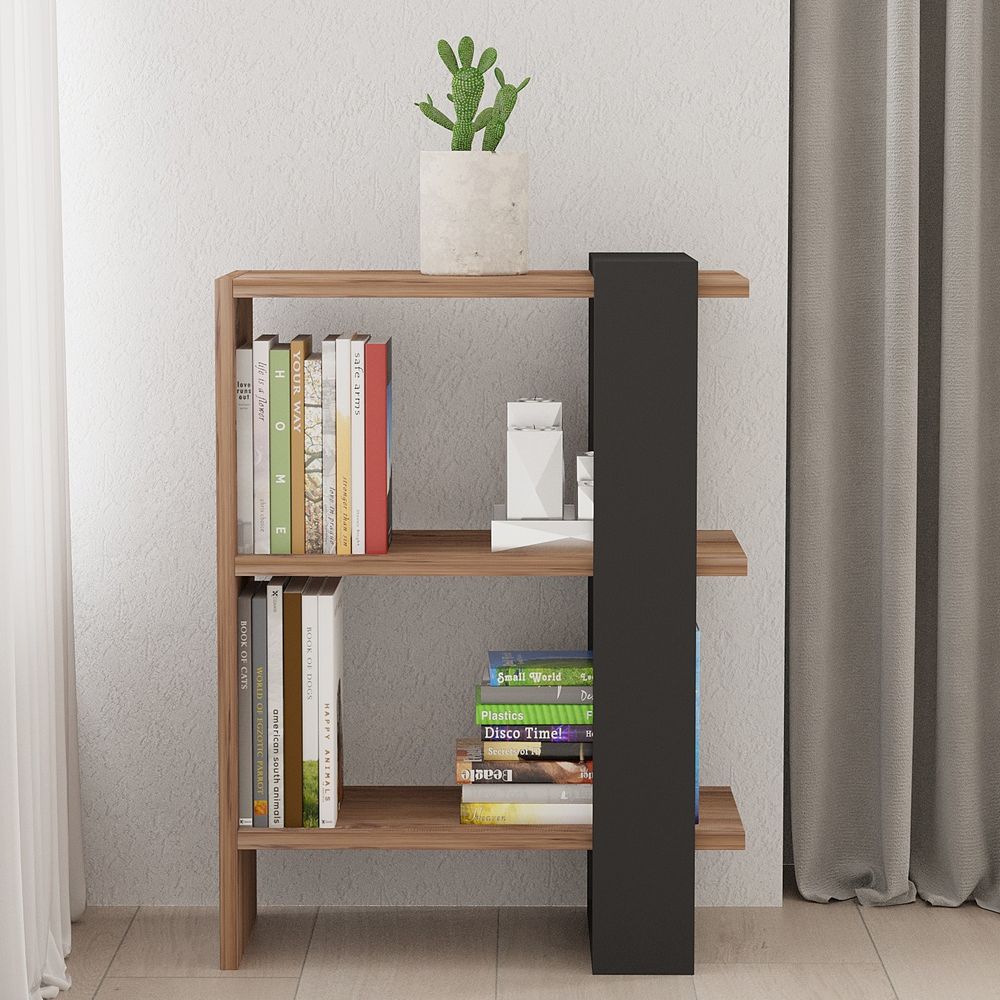 Ova Oak Anthracite Polica za Knjige slika 2