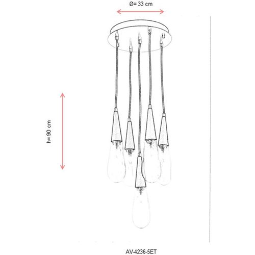 AV-4236-5ET Antiquation Chandelier slika 3