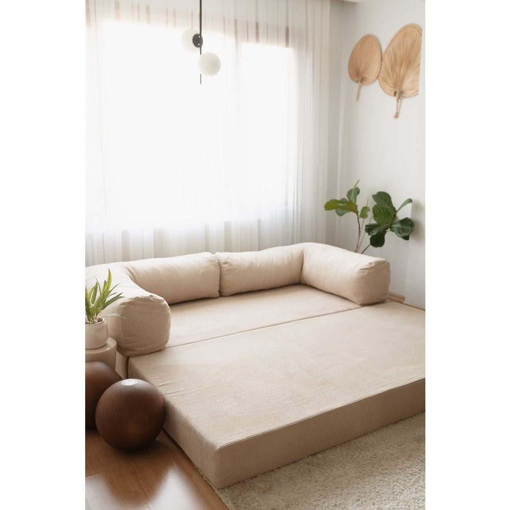 Sofa na razvlačenje za 3 osobe - bež boja slika 5