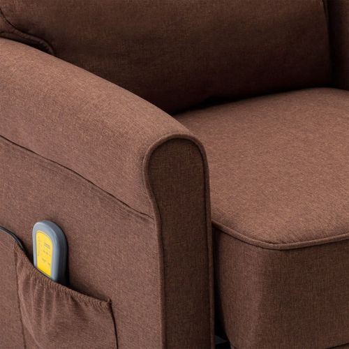 Električna masažna fotelja od tkanine smeđa slika 14