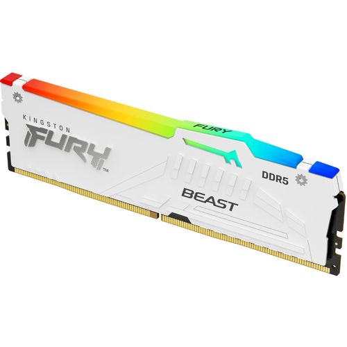 Kingston DIMM DDR5 32GB 6400MT/s KF564C32BWA-32 FURY Beast White RGB XMP slika 2