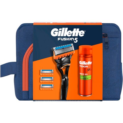 Gillette poklon paket britvica, 3 zamjenske patrone, gel za brijanje + toaletna torbica slika 1