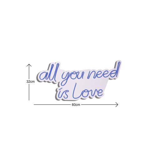 Wallity Ukrasna plastična LED rasvjeta, All You Need is Love - Blue slika 12