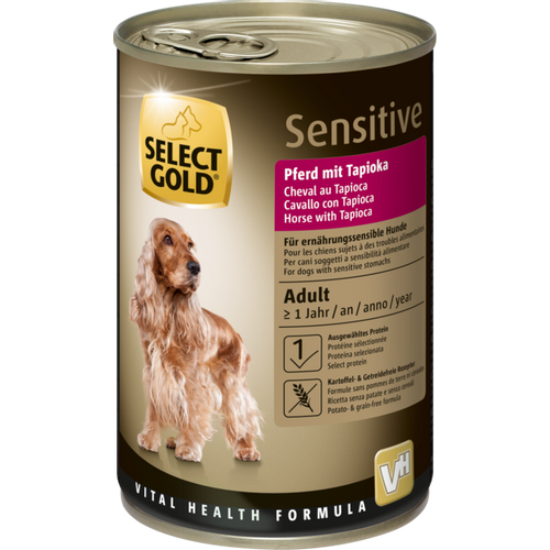 Select Gold Dog Sensitive adult konjetina,tapioka 400g konzerva slika 1