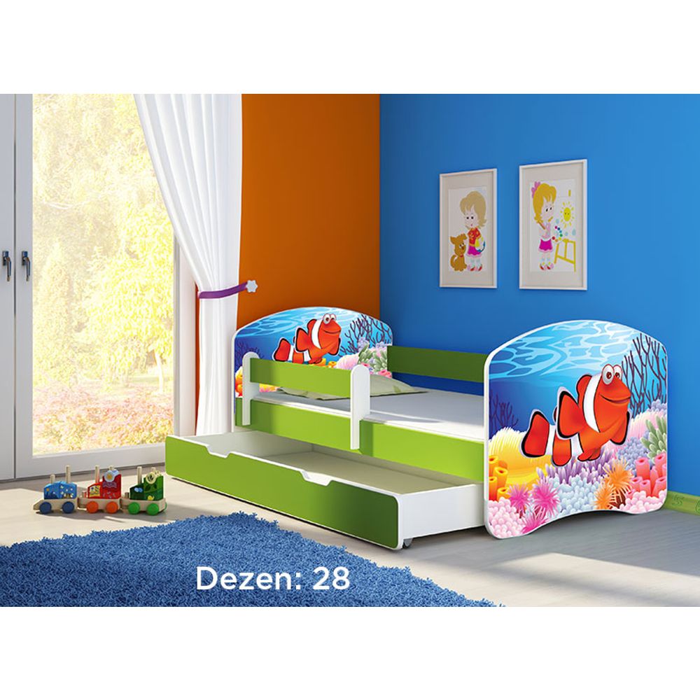 ACMA Dječiji krevet Acma II sa ladicom Green - 180x80cm - Dezen 28 slika 2
