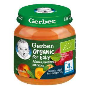 Gerber Organic for Baby Kašica jabuka, breskva i marelica 125g