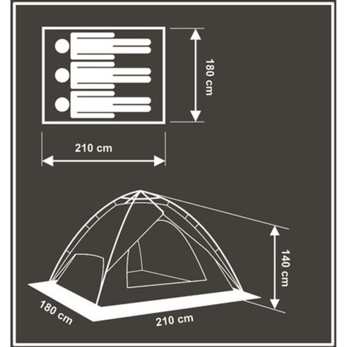 Enero Camp šator za 3 osobe Holiday 210x180x140 cm  slika 3