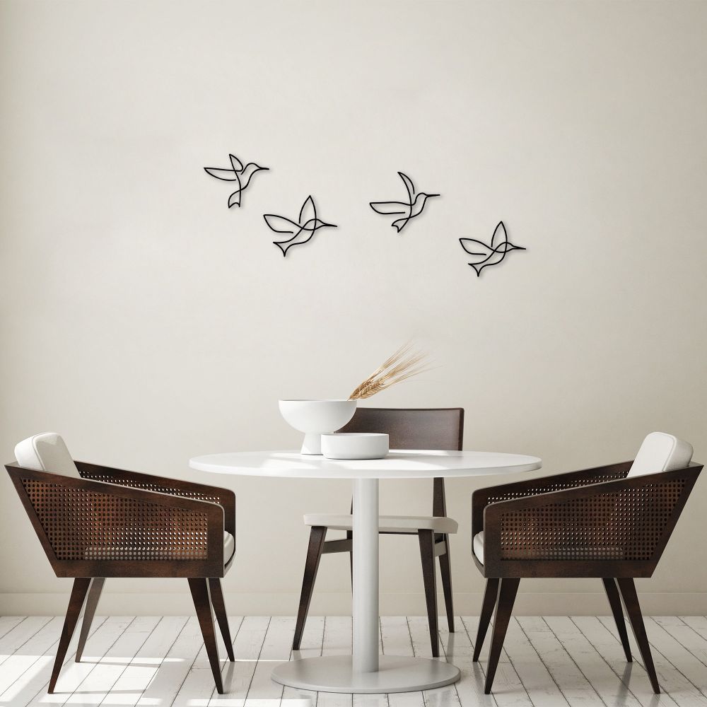 Decorative metal wall accessory Birds - 304, colour: black slika 2
