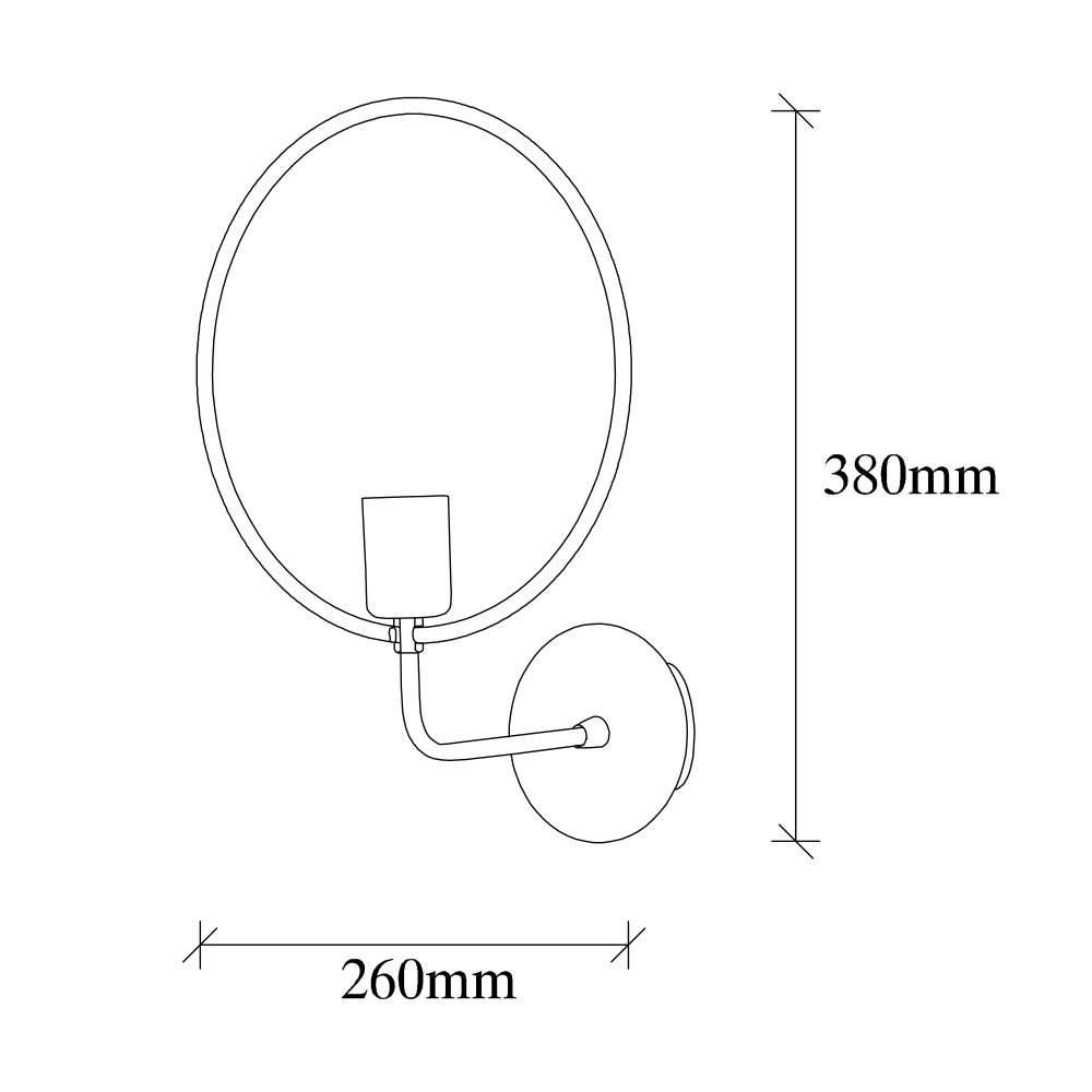 Circle - Crna Zidna Lampa 3260 slika 3