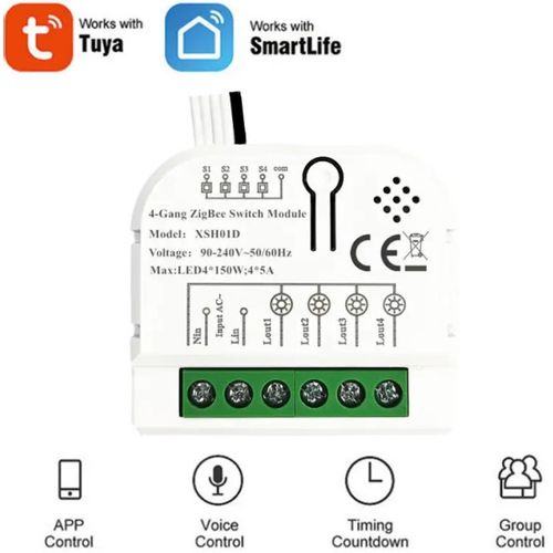 SMART-4GANG Tuya Wifi DIY Self-locking daljinski upravljac Smart Switch relejni modul DC 5V/7-32V AC slika 2