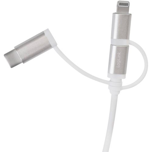 LogiLink USB kabel USB 2.0 USB-A utikač, USB-C® utikač, USB-Micro-B utikač, Apple Lightning utikač 1.00 m bijela  CU0126 slika 2