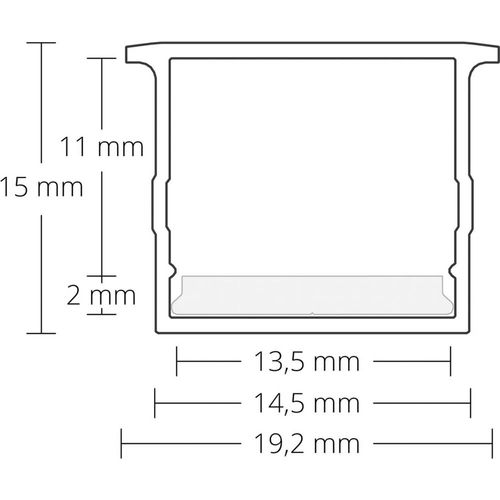 Galaxy Profiles  8600050    profil za pokrivanje              polikarbonat  (D x Š x V) 2000 x 15 x 19 mm    1 St. slika 2