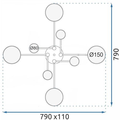 TOOLIGHT STROPNA svjetiljka SIVA APP528-8C slika 13