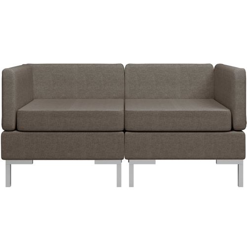 2-dijelni set sofa od tkanine smeđe-sivi slika 3