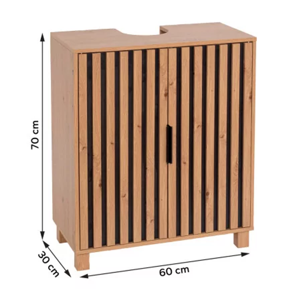 Tendance kupaonski ormarić sa 2 vrata i unutarnjom policom Karma smeđa 70x60x30 cm mdf slika 2