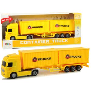 Kamion na frikcijski pogon s 2 prikolice žuti