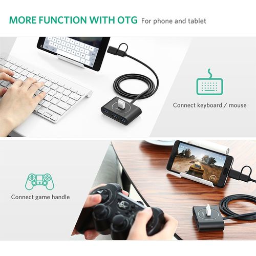 Ugreen USB 3.0 Hub s USB-C 3.1 OTG adapterom 1M - kutija slika 2