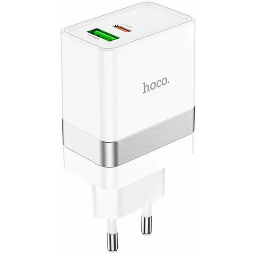 HOCO zidni punjač Type C + USB QC3.0 Power Delivery 30W Starter N21 bijeli slika 1