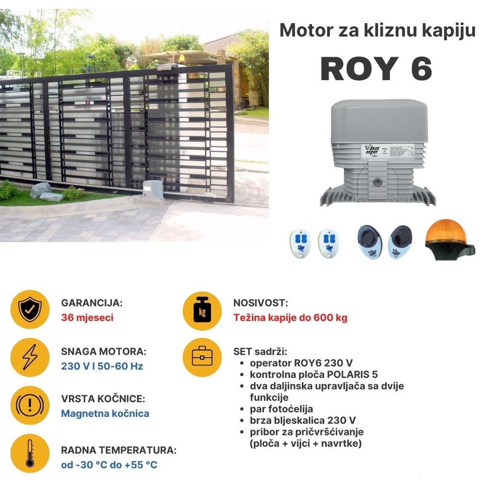 Bame Motor za kliznu kapiju ROY 6, 600 kg slika 2
