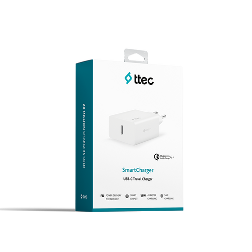 Ttec Zidni Punjač - SmartCharger PD / QC 20W - White slika 8