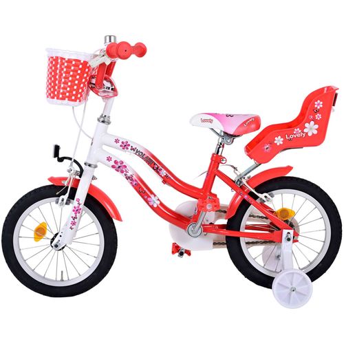 Dječji bicikl s dvije ručne kočnice Volare Lovely 14" crveno-bijeli slika 8