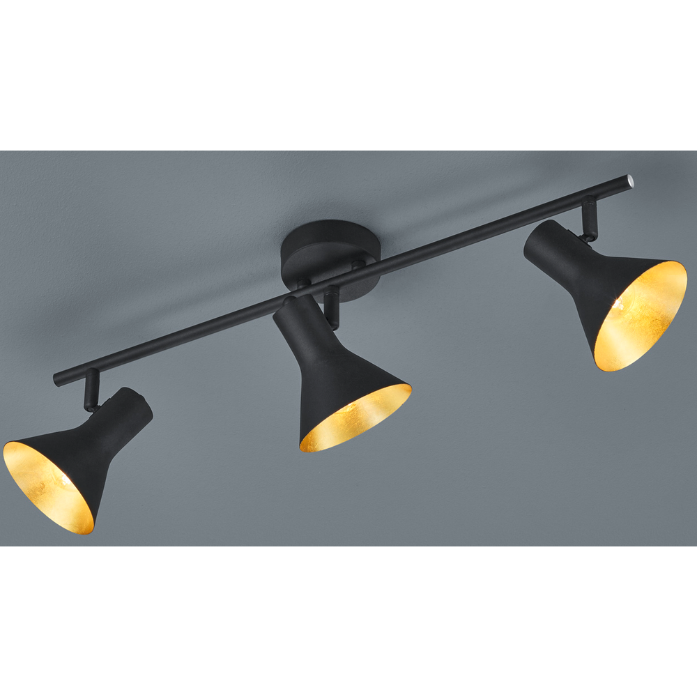 Trio Lighting stropna svjetiljka NINA SPOT 3 – crno-zlatna, 3× E14, 230 V slika 4