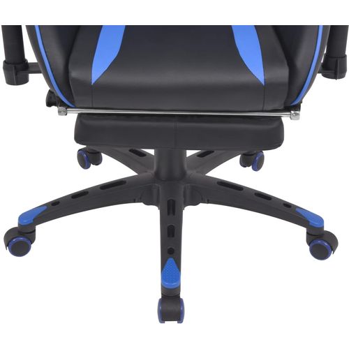 Podesiva igraća uredska stolica s osloncem za noge plava slika 25