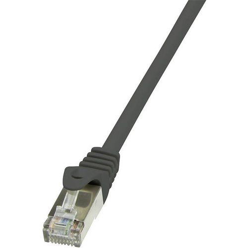 LogiLink CP2033S RJ45 mrežni kabel, Patch kabel cat 6 F/UTP 1.00 m crna sa zaštitom za nosić 1 St. slika 1