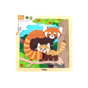 Viga Drvene puzzle crvena panda, 9kom