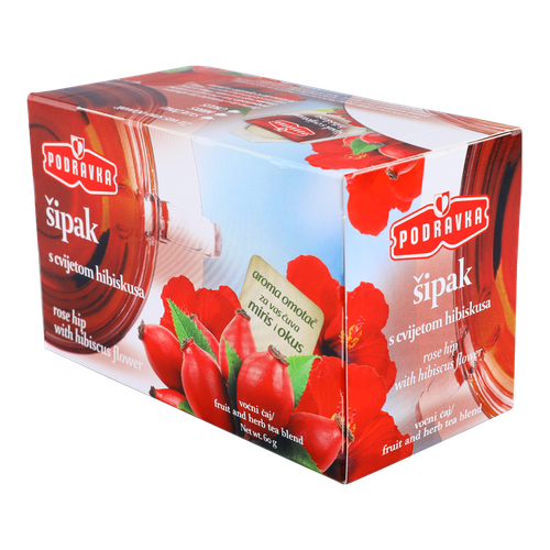 Podravka voćni čaj Šipak s cvijetom hibiskusa, 60 g slika 1