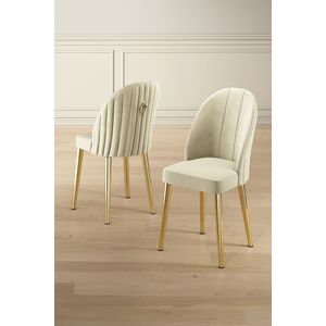 Mara - Set stolica u krem i zlatnoj boji (2 komada)