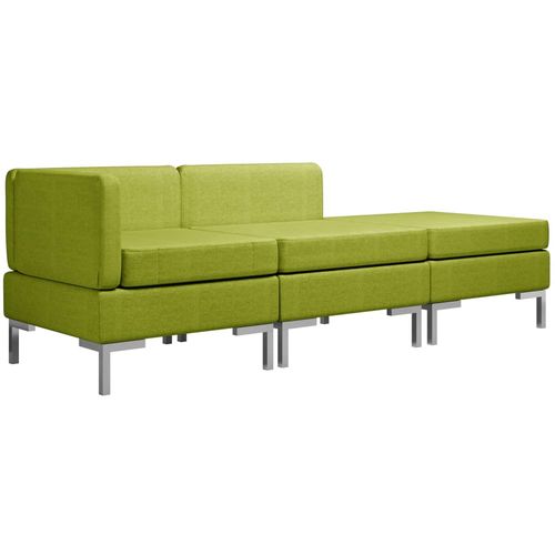 3-dijelni set sofa od tkanine zeleni slika 2