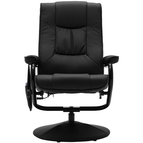 Masažna fotelja s osloncem za noge od umjetne kože crna slika 4
