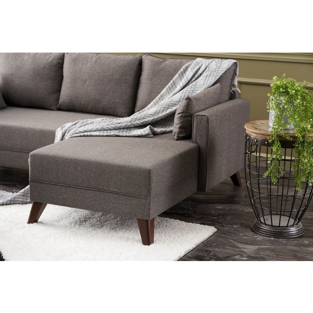 Bella Mini Ugaona Sofa Desna - Smeđa Ugaona Sofa na Razvlačenje slika 4