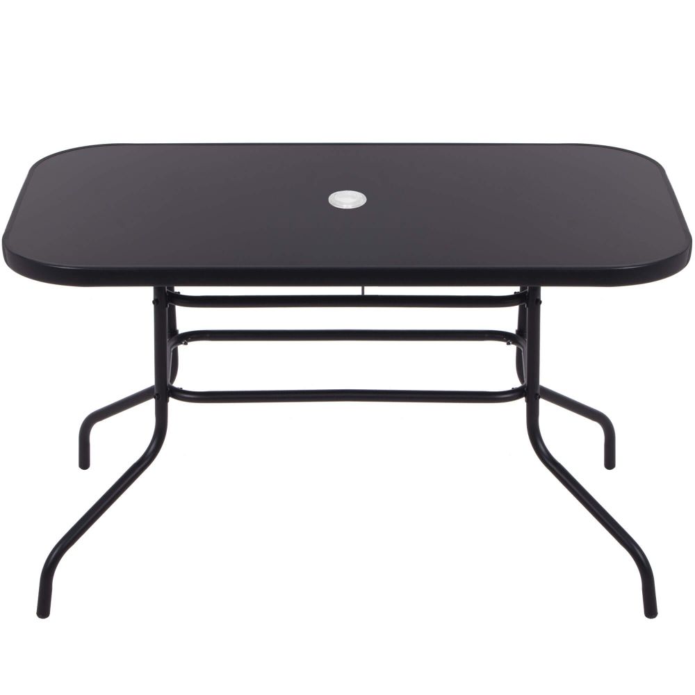Springos metalni vrtni stol 140x80 cm crni slika 4
