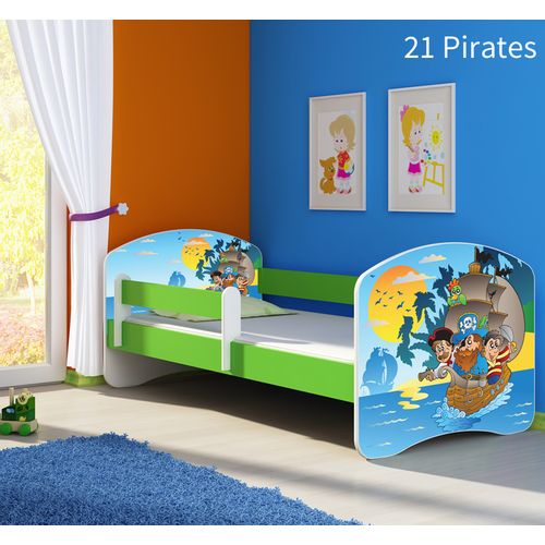 Dječji krevet ACMA s motivom, bočna zelena 180x80 cm - 21 Pirates slika 1